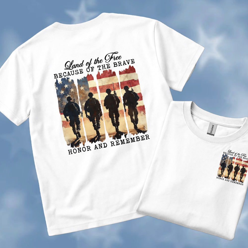 Land of the Free Because of Brave Tee