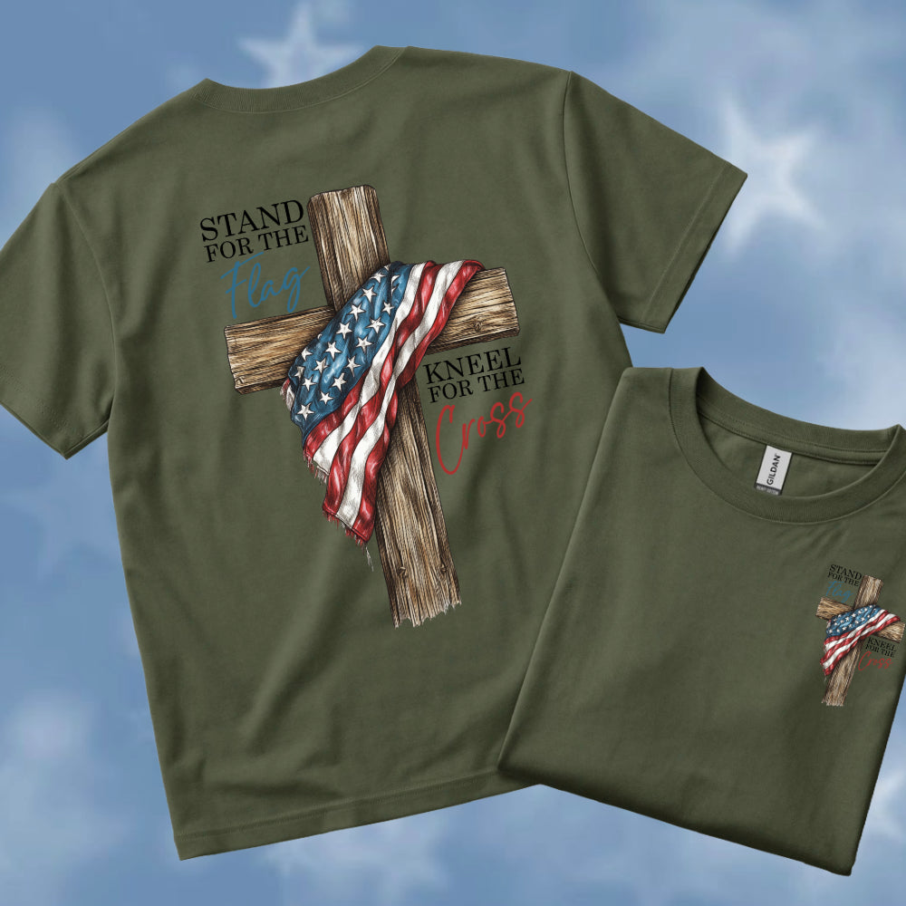 Stand For the Flag Kneel For The Cross Tee